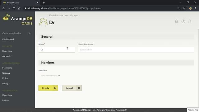 Access Control with ArangoDB Oasis