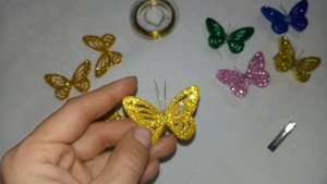 Бабочка объемная из глиттерного фоамирана МК