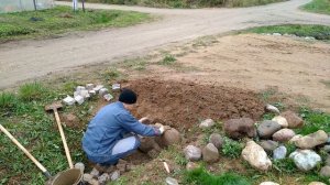 Укрепление канавы камнем