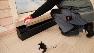 Монтаж напольного конвектора ITF-H со скрытым узлом подключения.