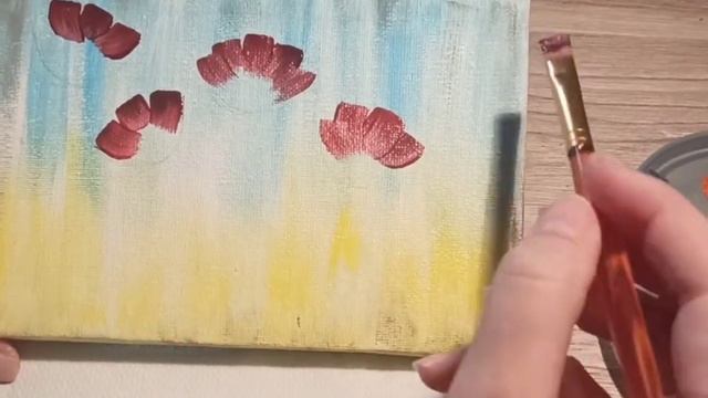 Малюємо маки акрилом на полотні. смотреть онлайн