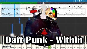 Daft Punk - Within [Piano Tutorial | Sheets | MIDI] Synthesia