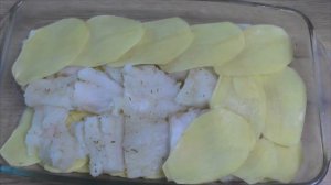 Рецепт НИЗКОКАЛОРИЙНОЙ ТРЕСКИ, запеченной в ДУХОВКЕ с КАРТОФЕЛЕМ || Треска в сливочном соусе