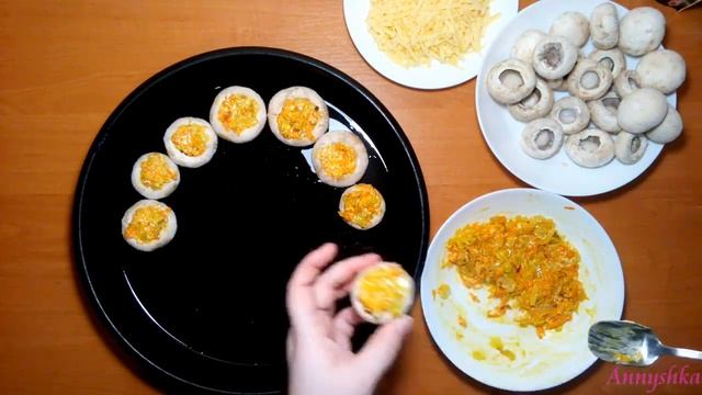 Фаршированные шампиньоны в духовке. Самый простой рецепт! смотреть онлайн
