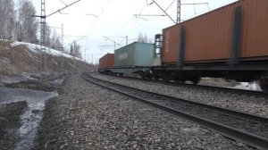 ГРУЗОВЫЕ ПОЕЗДА ВЕСНОЙ НА ТРАНССИБЕ