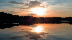 Футаж Вечер над рекой. Вечерний пейзаж. Романтический вечер. Футажи для видеомонтажа. Видеофутажи