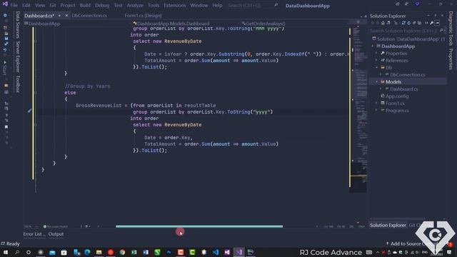 Create a Dashboard - C#, SQL Server, WinForms & OOP / By Date Range - Explained