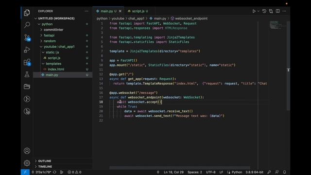 Build Real Time Chat Application in FastAPI from scratch | Fast API Project | Tutorial смотреть онлайн