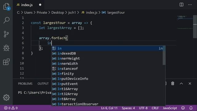 JavaScript Challenge | Largest Four| Largest Four in Array|Coding Challenge I JavaScript Tutorial