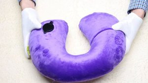 Надувная подушка для путешествий RLXTRIP в авто в самолет фиолетовая