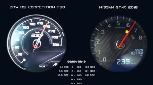 BMW M5 F90 Competition VS NISSAN GTR 2018 | ACCELERATION BATTLE 0-300