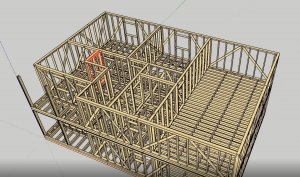 проектирование стен второго этажа каркасного дома в sketchup designing the walls of the second floor