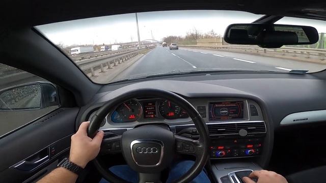 2006 Audi A6 C6 3.0 TDI Quattro S-line 240 HP winter POV Test Drive exhaust sound and acceleraction смотреть онлайн