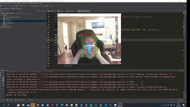 Face mask detector using Keras/OpenCV