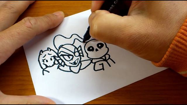 How to turn words UNDERTALE into a cartoon from imagination - How to draw doodle art on paper