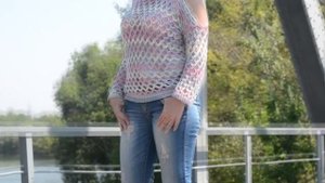 Вязаная кофта-сетка крючком. Crocheted mesh crochet