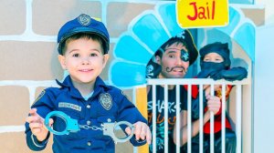 Gleb is a SUPER COP. He closed the criminals in the play house jail.
