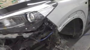 Не большой ремонт Хендай Туксон. Body repair after an accident.