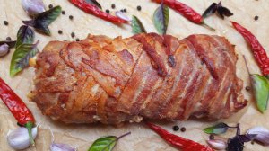Мясной рулет из фарша с беконом и сыром!!!???