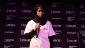 Sonita Alizadeh performs at the Music Cafe at Sundance