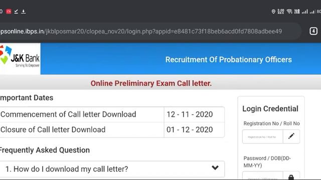 JK BANK Call Letter - Online Examination (Prelims) for the post of Probationary Officers смотреть онлайн