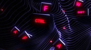 Анимированный абстрактный фон: Летящие кнопки клавиатуры