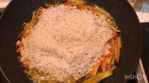 Узбекский плов из варёного мяса (говядина). Uzbek pilaf of boiled meat (beef) Uzbek rice