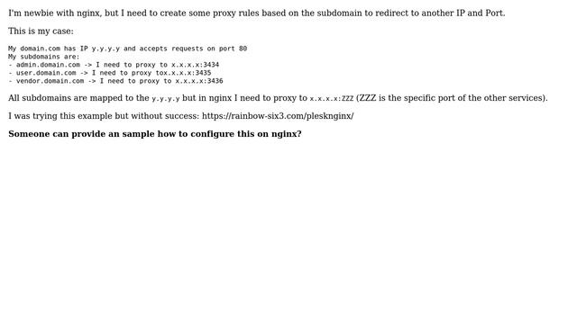 DevOps & SysAdmins: Nginx Proxy Subdomains To Other Addresses And Ports
