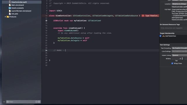 How To Set The Delegate & Data Source of a Tableview (UITableView) in One Minute смотреть онлайн