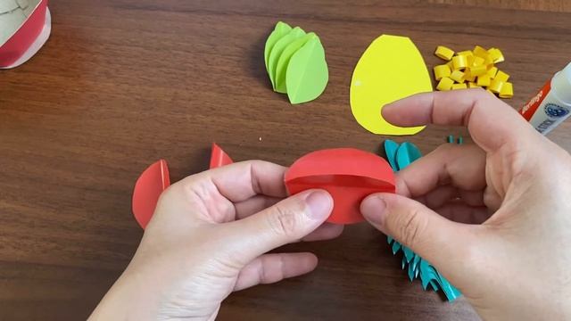 ЖЕМІС СЕБЕТІ?КОРЗИНА С ФРУКТАМИ ?аппликация ?как сделать корзину?себет жасау ?Корзинка из бумаги