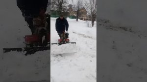 Отвал на мотоблок,первый пробный выезд.