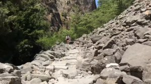 Hike in Samaria Gorge on Crete Island in Greece