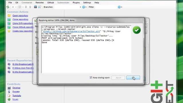 Cloning a Repository from GitHub using GitExtensions смотреть онлайн