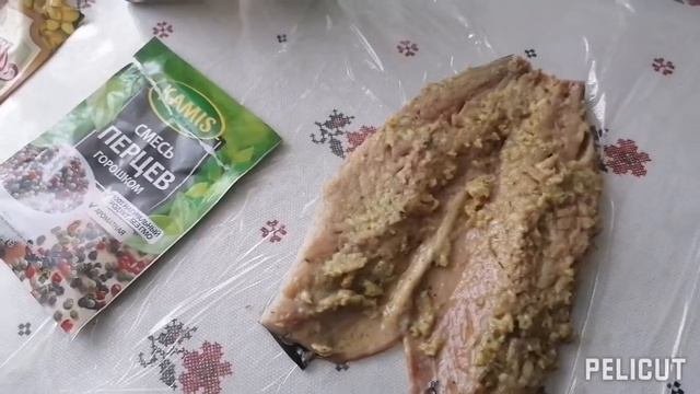 Скумбрия с начинкой#малосольная скумбрия#горчица#приправы