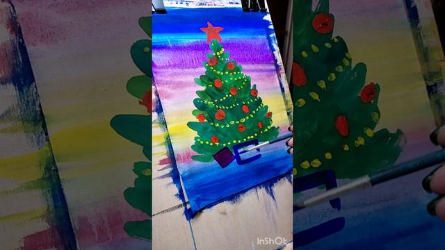 Как написать ËЛКУ легко и просто? Christmas tree is easy. Новогодний рисунок. Как украсить елку?