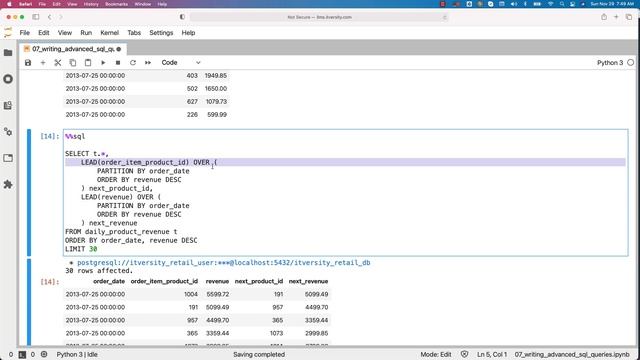 Mastering SQL - Postgresql - Advanced SQL - Analytic Functions – Windowing