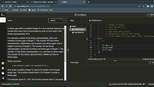 Solving Codility's Binary Gap Challenge with Java