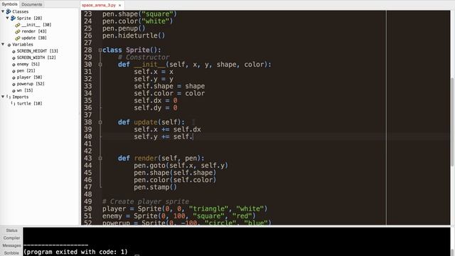 Ultimate Python Turtle Graphics Tutorial: Space Arena 3 (Sprite Update) смотреть онлайн