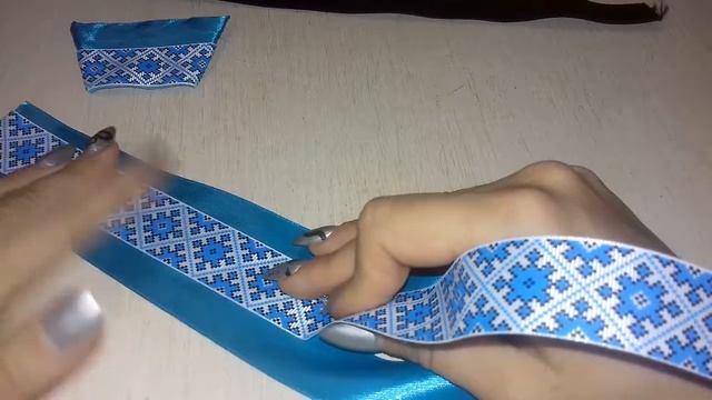 Галстук для мальчика своими руками из лент 2.5см DIY . МК канзаши смотреть онлайн