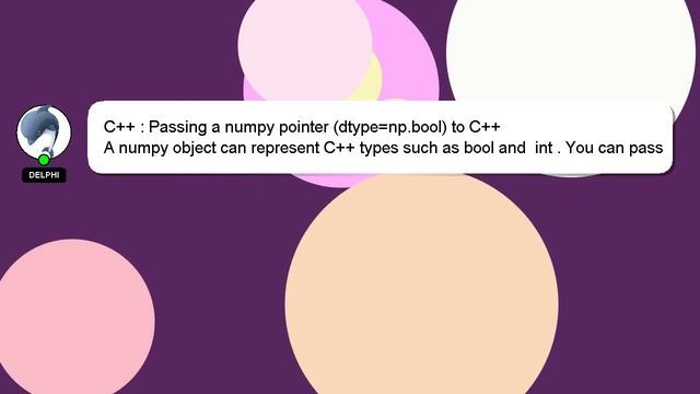 C++ : Passing a numpy pointer (dtype=np.bool) to C++ смотреть онлайн