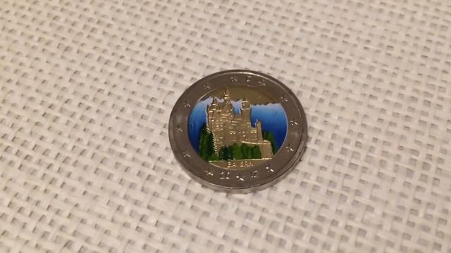 2 Евро цветные замок Нойшвайнштайн Бавария Германия. 2 Euro Germany Bayern Neuschwanstein 2012