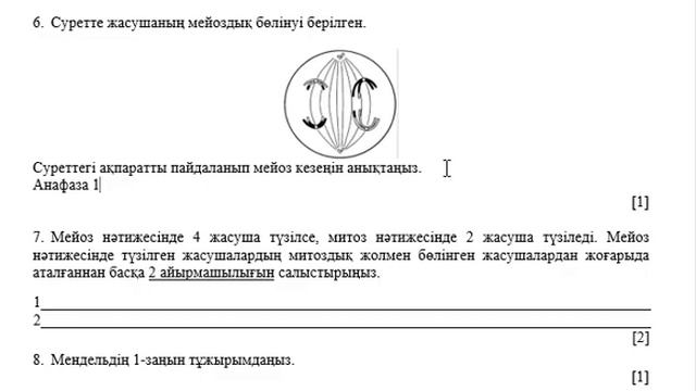 9 сынып Биология 3 тоқсан ТЖБ тапсырмаларын талдау