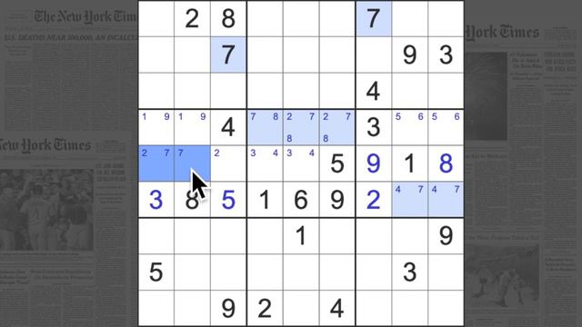 Sudoku solution – New York Times sudoku 24 October 2022 Hard level смотреть онлайн