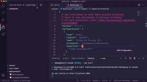 Attach debugger to a running Node process in VS Code (4/5 - Debugging in VS Code)