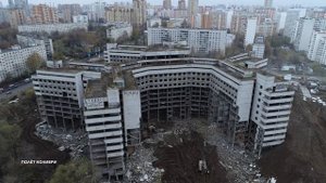 4K. Ховринская больница. Съемка с воздуха. Россия, Москва, Ховрино.