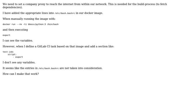 How can I set environment variables in a GitLab CI docker runner? смотреть онлайн