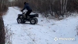 Linhai Yamaha M200 driving in the snow/ Линхай Ямаха М200 по снегу