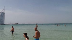 ОАЭ.Дубай. Персидский залив. Пляж с видом на отель Бурдж Аль Араб ( отель Парус).