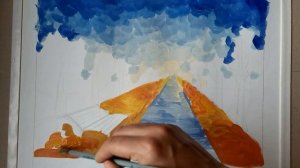 Осенний пейзаж гуашью. Передача перспективы в пейзаже.