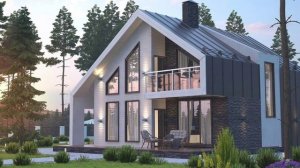 Двухэтажный дом барнхаус “Ривера”  8,5х9,5 м